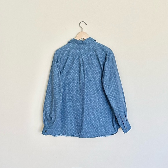 Construct New York Dot Pattern Snap Up Long Sleeve Blue Shirt Men’s size XXL - Picture 6 of 8